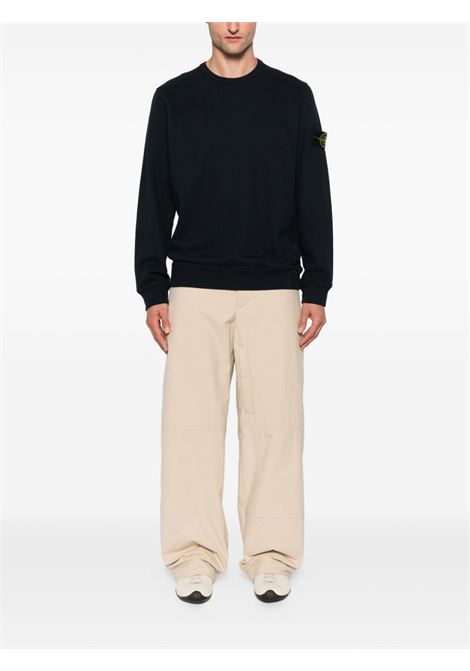 brushed organic cotton fleece sweatshirt man navy STONE ISLAND | K2S15 6100028 S0A20V0020